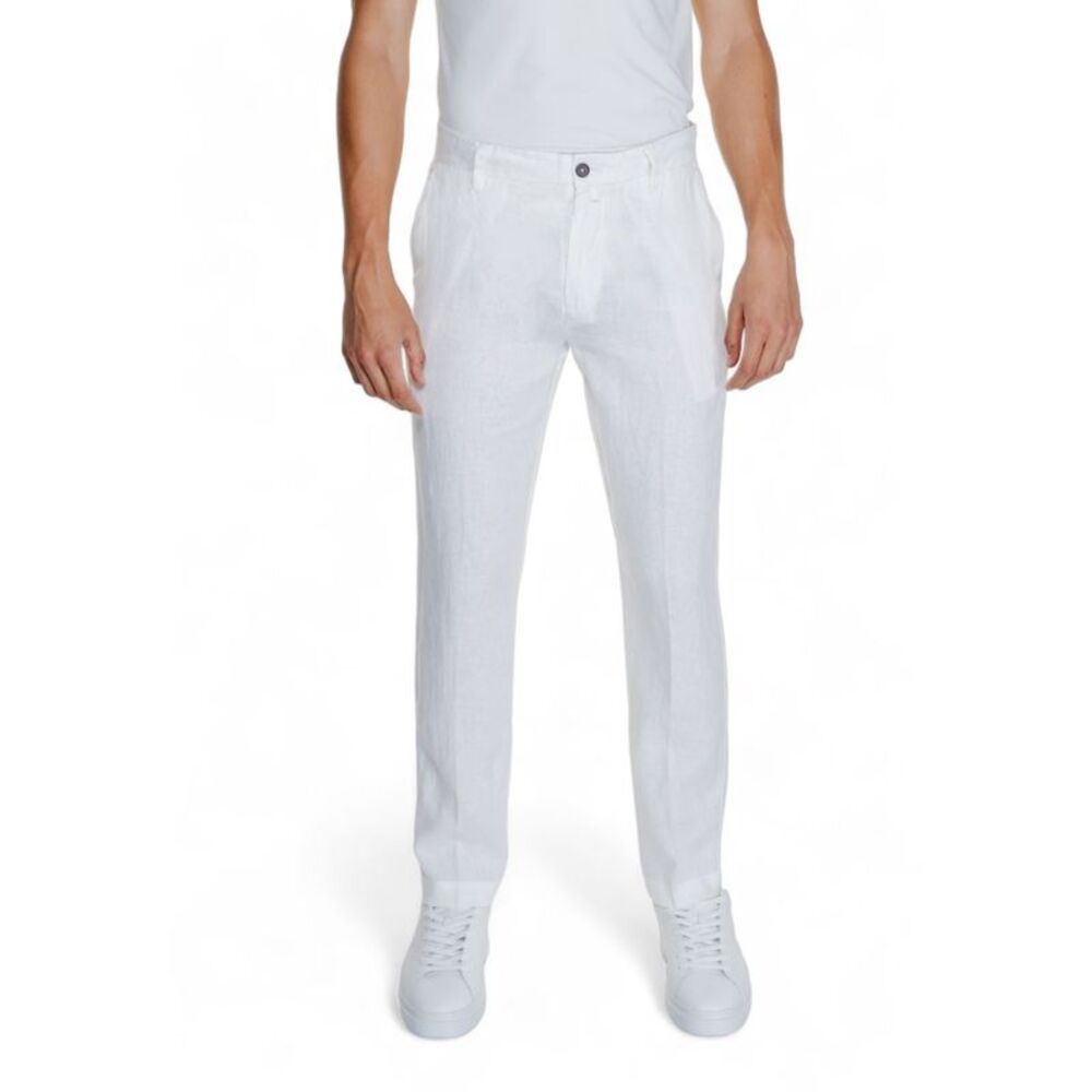 Borghese White Linen Casual Men's Pants